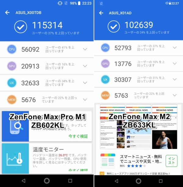 レビュー Asus Zenfone Max Pro M1とzenfone Max M2どっちを選ぶ 両者を比較してみた Asus好きのzenblog ゼンブログ