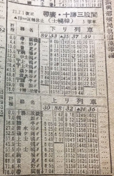 ☆ 士幌線 時刻変遷 1934～1986年 : Rail・Artブログ