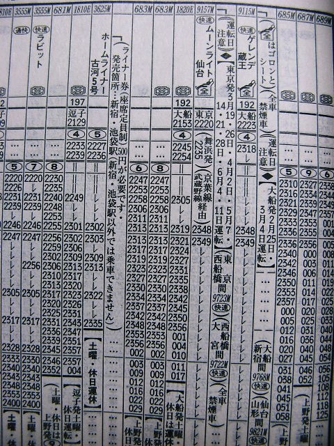 2005年 快速「ゲレンデ蔵王」の時刻 : Rail・Artブログ