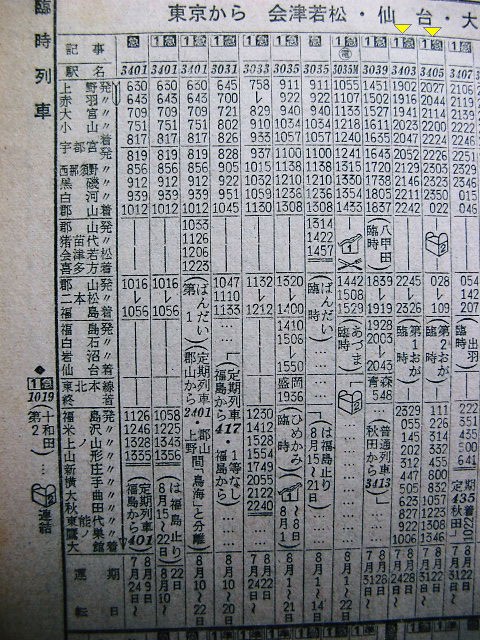1965年8月 急行「おが」の時刻 : Rail・Artブログ