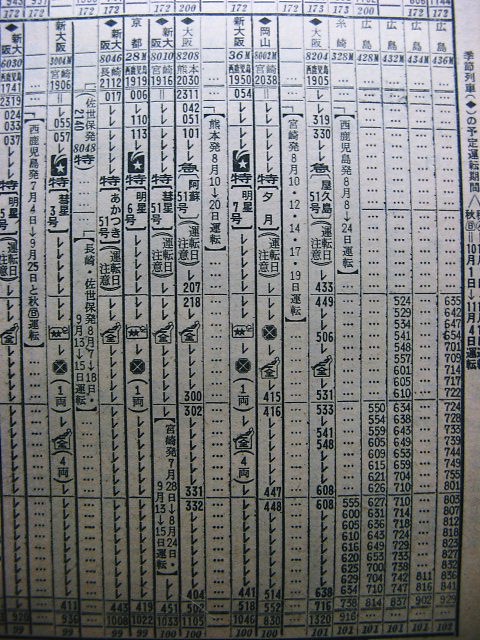 ☆ 1975年7月 急行「屋久島51号」の時刻 : Rail・Artブログ