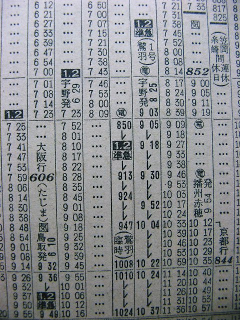１９６１年７月の準急 鷲羽 の時刻など Rail ａｒｔブログ