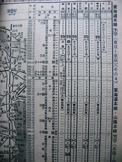 ７２年夏の寝台特急「あさかぜ」の時刻 : Rail・Ａｒｔブログ