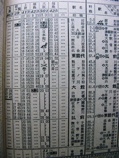 1956年12月 急行「日本海」の時刻 : Rail・Artブログ