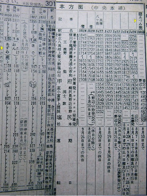 1973年7月 特急「北越」の時刻 : Rail・Artブログ
