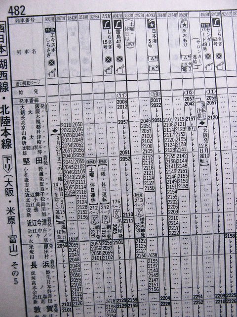 1972年1月 特急「しらさぎ」の時刻 : Rail・Artブログ