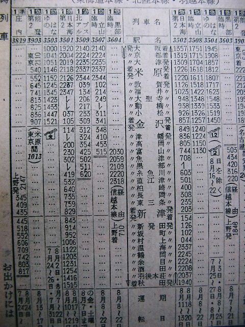 ☆ 1965年8月 急行「日本海」の時刻 : Rail・Artブログ