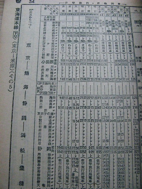 69年9月の修学旅行専用急行の時刻 : Rail・Artブログ