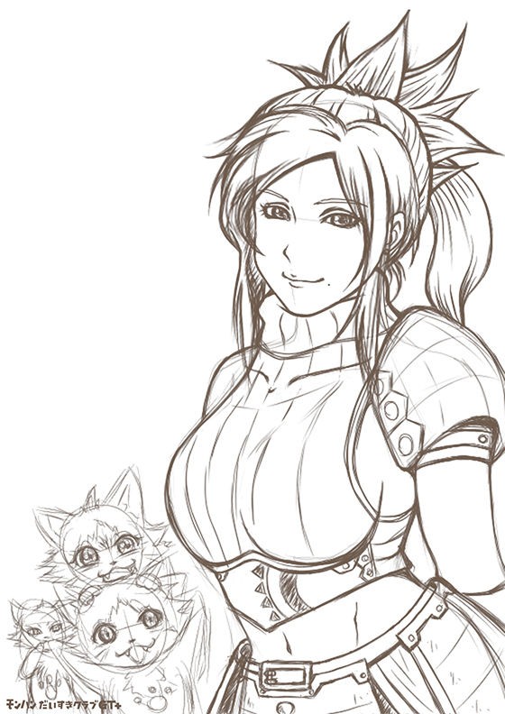 ラフ画 マイキャラ クオンとオトモ達 Mhw モンハンだいすきクラブgt