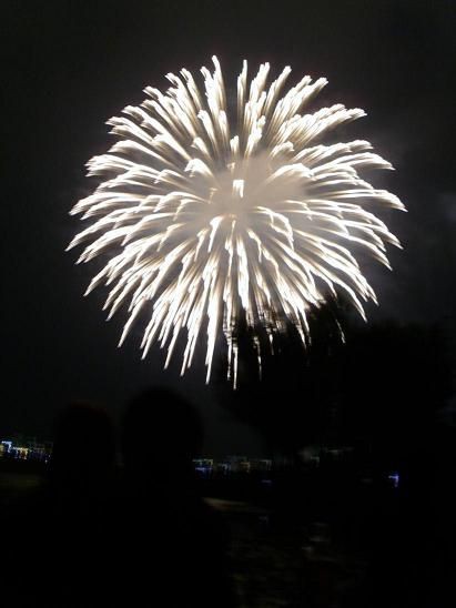 諏訪湖上花火大会 海の者とも山の者とも