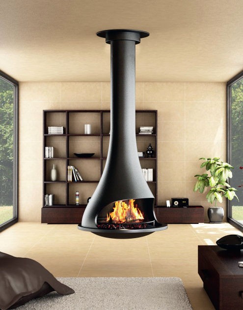 息をのむノルウェーの暖炉のある建築空間 : 独創的な空間を提供する 