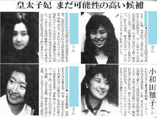 当時の徳仁皇太子妃候補 雅子と８人のお妃候補たち Remmikkiのブログ