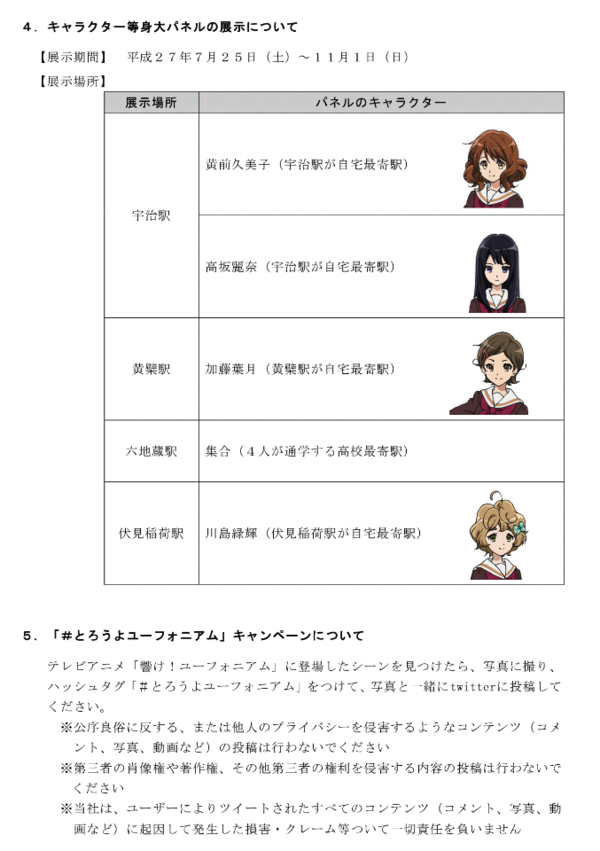 等身大パネル黄前久美子響けユーフォニアム 響け！ユーフォニアム』パネル巡り : ～Anime pilgrimage～鎌倉