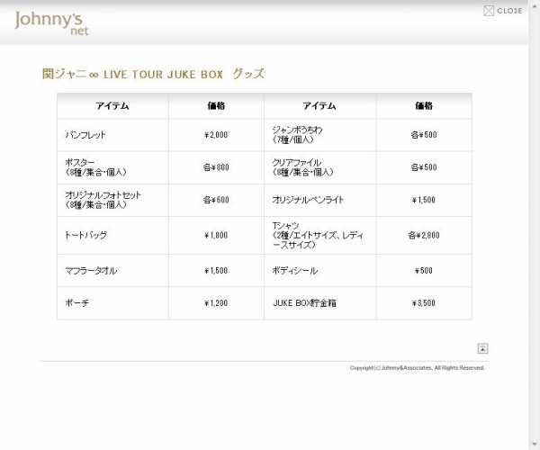 関ジャニ Live Tour Jukebox グッズ一覧 Kaeruのdisney ガジェット Kj8ブログ