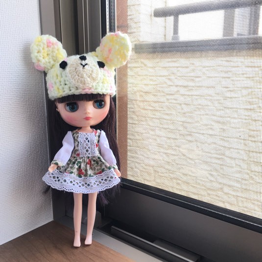 くまちゃん帽子、頭囲１９cmくらいのぬいぐるみにも＾＾ : リカちゃん服ハンドメイド りんごぽんのおうち＜札幌市＞