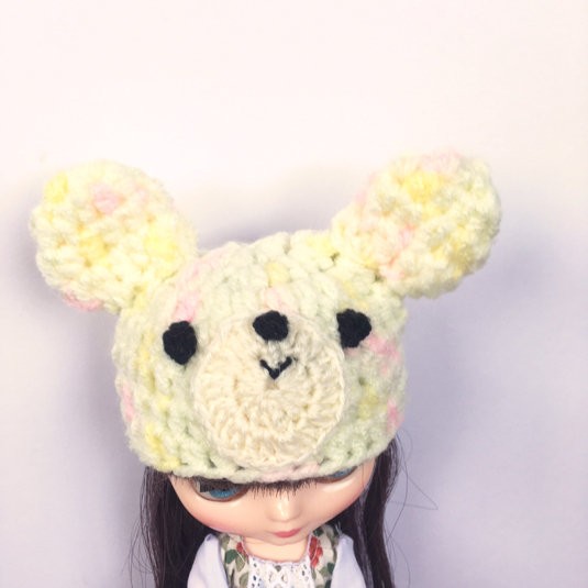 くまちゃん帽子、頭囲19cmくらいのぬいぐるみにも＾＾ : リカちゃん