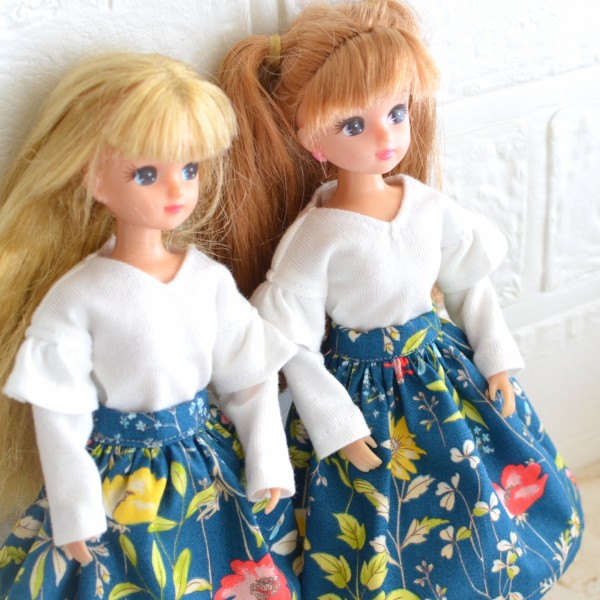 22cmドールサイズのお洋服セット/テーラードカラーの型紙を