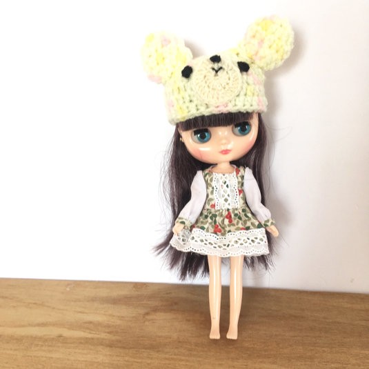 くまちゃん帽子、頭囲19cmくらいのぬいぐるみにも＾＾ : リカ
