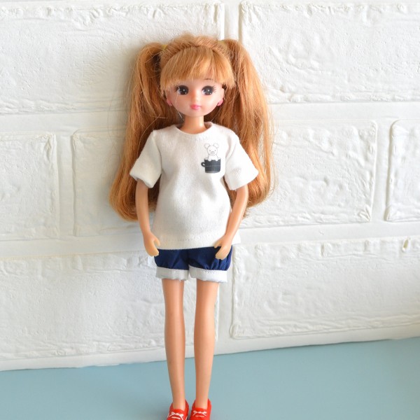 リカちゃんブライスサイズのコップくまTシャツ/ファルコンとウィンター 
