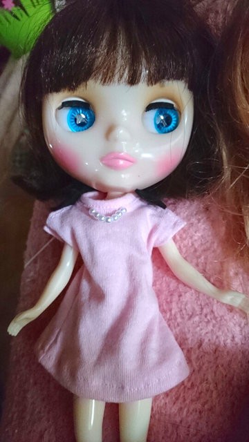 ドール用 くすみピンクのコート リカちゃん ブライス