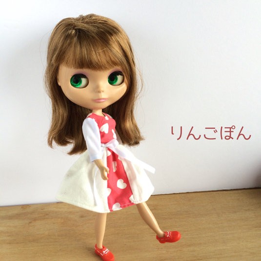 ハートが楽しいワンピース リカちゃん服ハンドメイド りんごぽんのおうち 札幌市