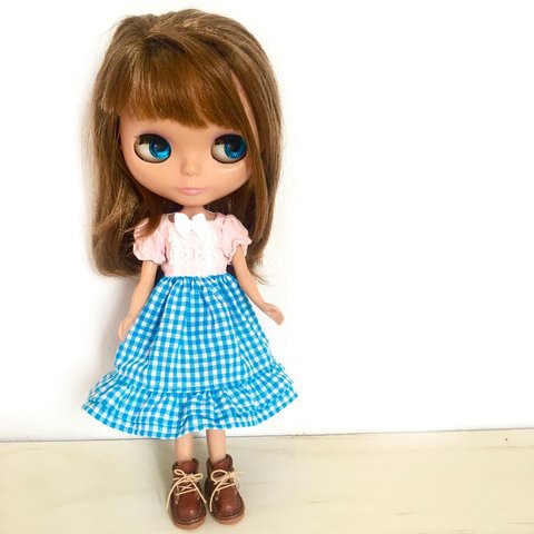 ピンクとターコイズチェックのワンピースと梅雨の時期にもだるくならなくなりました リカちゃん服ハンドメイド りんごぽんのおうち 札幌市