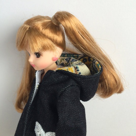 濃色デニムのコートに恋をする。 : リカちゃん服ハンドメイド りんご