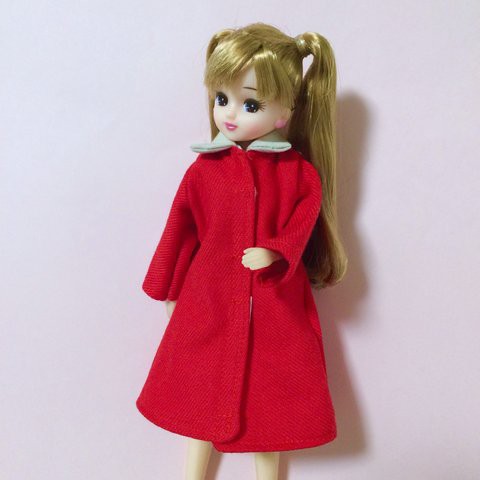 リカちゃん　洋服　ヘリンボーン❤︎ウール　ロングコート　brown ハンドメイド リカちゃん洋服ヘリンボーン❤︎ウールロングコートbrown