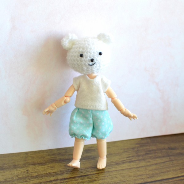 ミキちゃんマキちゃん、オビツ11ボディさんサイズのTシャツとかぼちゃ