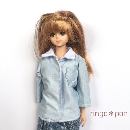 ２７cmドールの 前開きと後ろ開きのブラウスです リカちゃん服ハンドメイド りんごぽんのおうち 札幌市