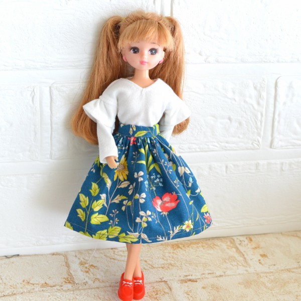 22cmドールサイズのお洋服セット/テーラードカラーの型紙を