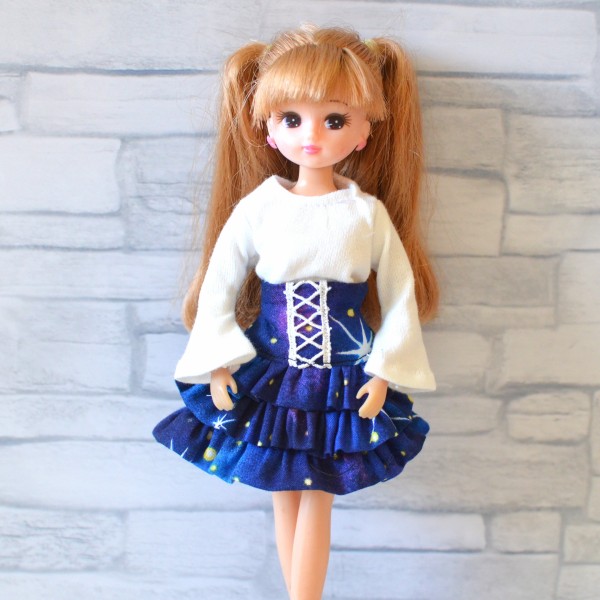 22cmドールサイズにも3段フリルスカートのセット/ハザードマップを再