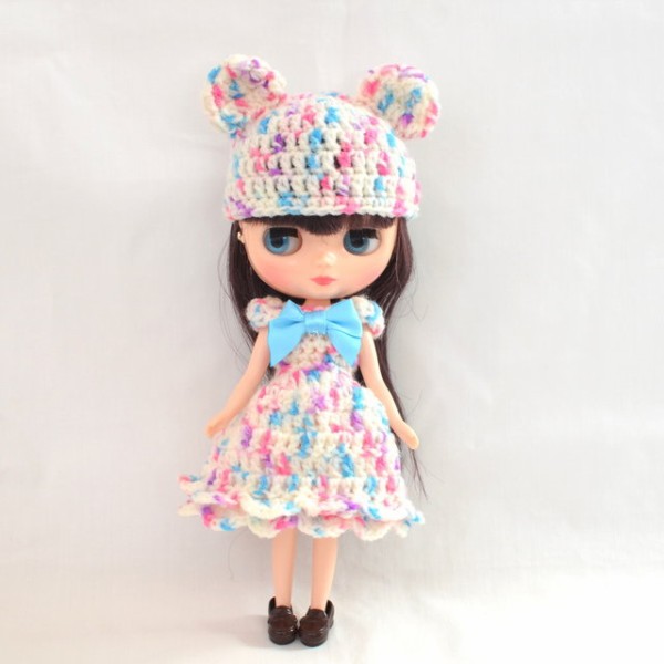 cmドールサイズの編みドレス 人物デッサンの練習 リカちゃん服ハンドメイド りんごぽんのおうち 札幌市