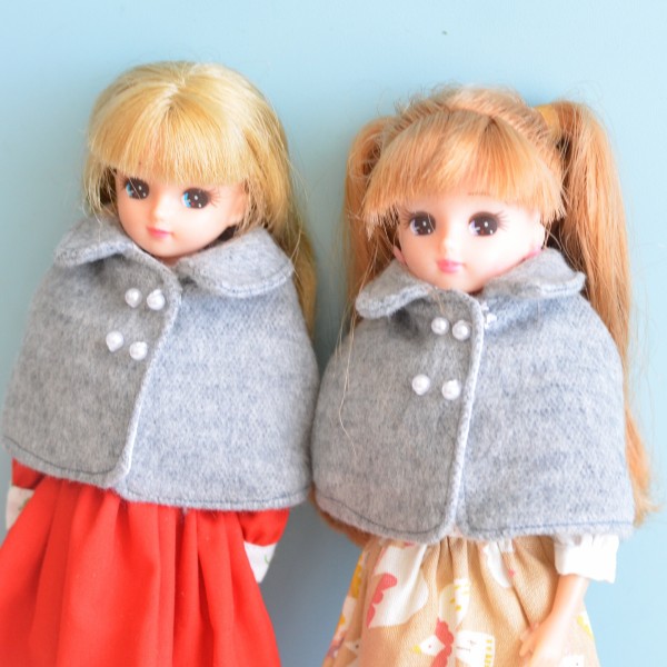 グレーのケープも作りました！ : リカちゃん服ハンドメイド りんごぽん