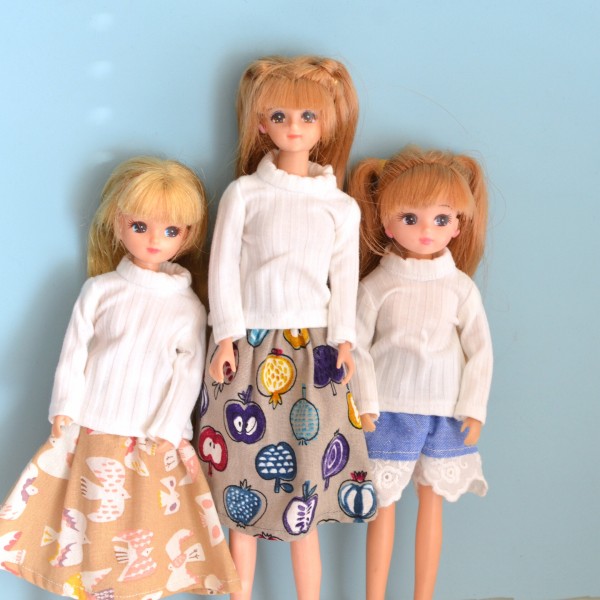 22cmドールさん、27cmドールさんサイズのカットソーです/10年ぶり