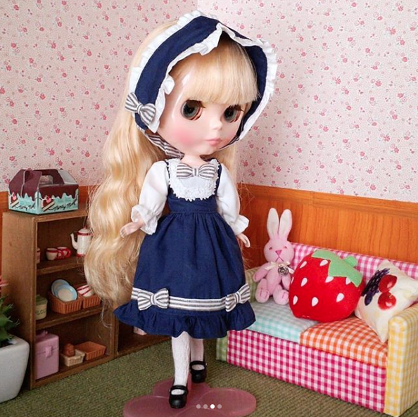 ヘッドドレスのかわいいフローレンちゃん リカちゃん服ハンドメイド りんごぽんのおうち 札幌市