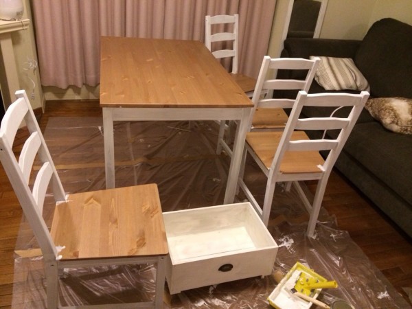IKEA】ヨックモックのダイニングテーブルを自分好みにリメイク♬ : Rin