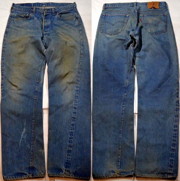 H474 Levis501赤耳 ヴィンテージ ゴールデンサイズ バレンシア製 色落ち抜群 ジーンズリペア チェーンステッチの裾直し承ります Repair Vintage Juke Box