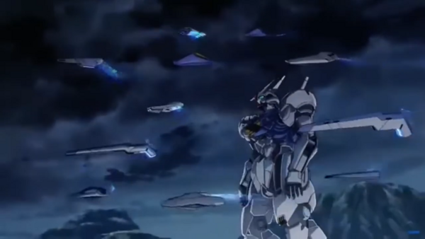 【水星の魔女】1話 戦闘シーン(エアリアルビット展開) #ガンダム #エアリアル #水星の魔女 0-59 screenshot