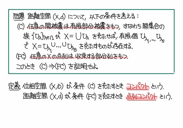位相空間論 コンパクトと点列コンパクト 龍孫江の数学日誌