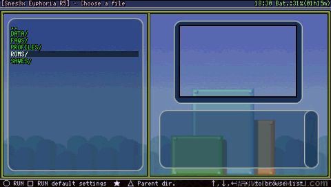 無改造pspでスーパーファミコン Sfc をプレイできるエミュレータ Snes9x Euphoria R5beta3 Ofw ロルドの研究室