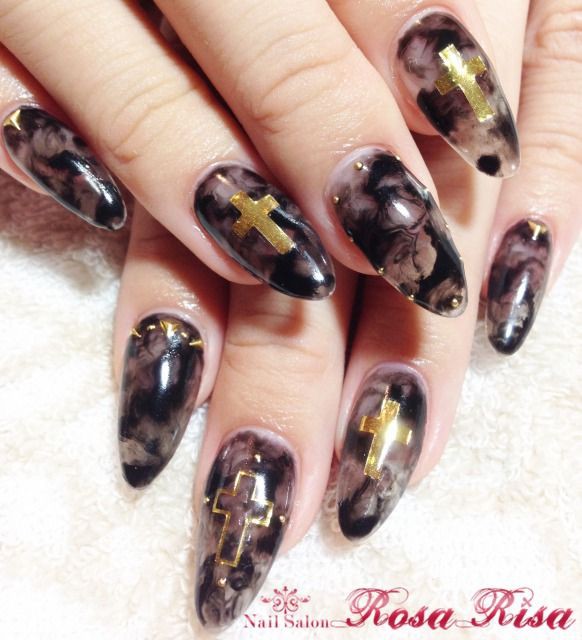 べっ甲ネイル ブラックver Nail Salon Rosa Risa Blog