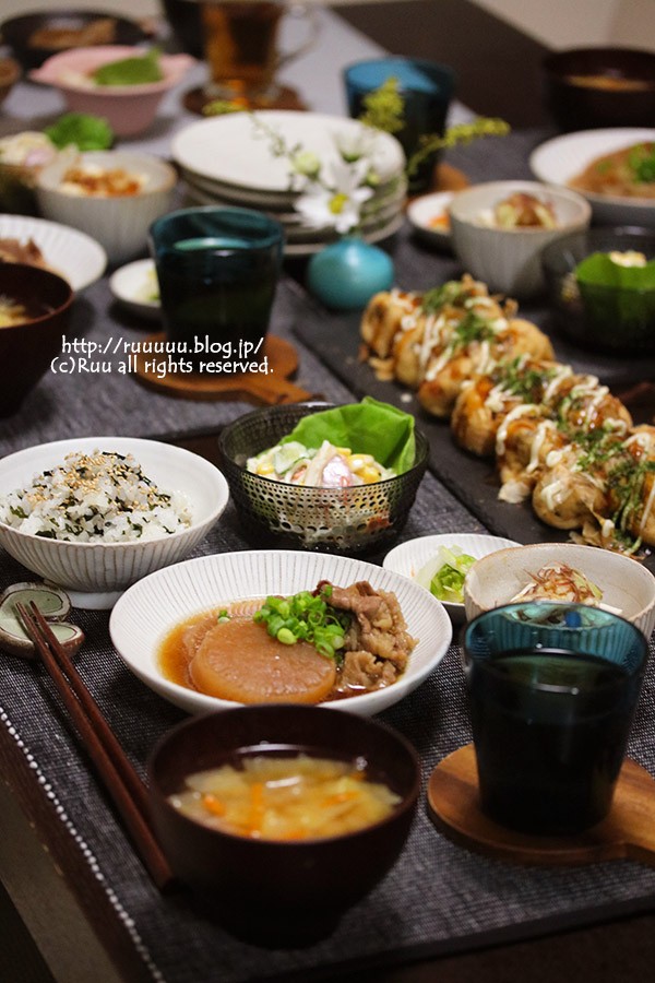 献立 たこ焼きがんもなど 全部 独りよがりでした るぅのおいしいうちごはん Powered By ライブドアブログ