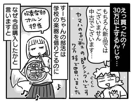 すーちゃんのホルンをお迎えした話①【親子で吹奏楽、できるかな