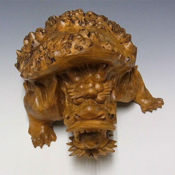 亀　彫刻品 Edge Sea Turtle 幅59.5x奥行20.5x31(cm) 海亀亀 | 彫刻 置物