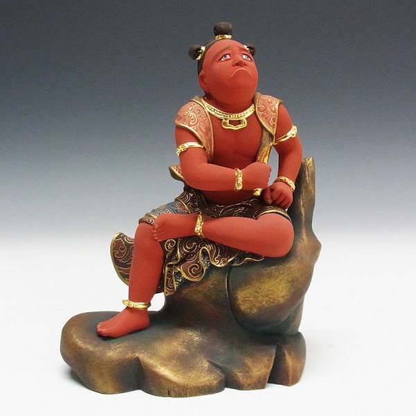 楠/樟(クス) 彩色 不動三尊(倶利伽羅剣・火炎巻光背)坐像 二童子 楠/樟(クス) 彩色 不動三尊(倶利伽羅剣・火炎巻光背)坐像 二童子