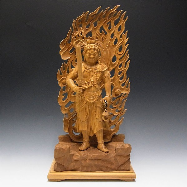欅(ケヤキ) 不動明王立像 高さ：50cm （販売・木彫り） : 【龍祥】仏像