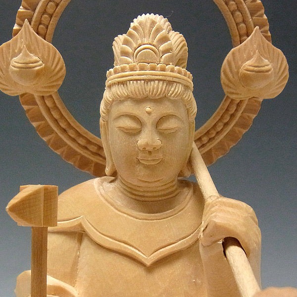 桧/檜(ヒノキ) 荼吉尼天(稲荷大明神) 高さ：20cm （販売・木彫り
