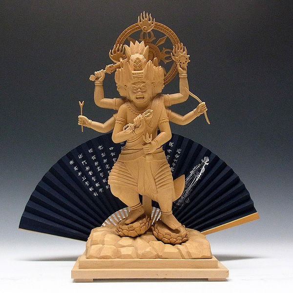 柘植/黄楊(ツゲ) 金剛夜叉明王 高さ:40cm （販売・木彫り） : 【龍祥