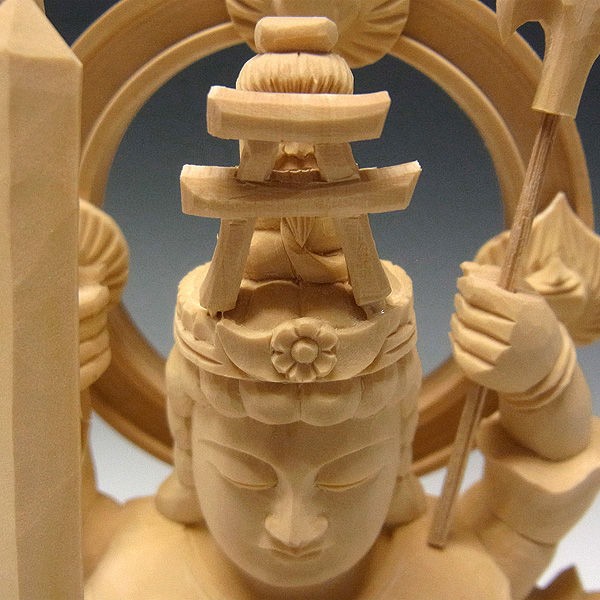 柘植/黄楊(ツゲ) 八臂弁財天（はっぴ弁財天） 高さ:20cm （販売